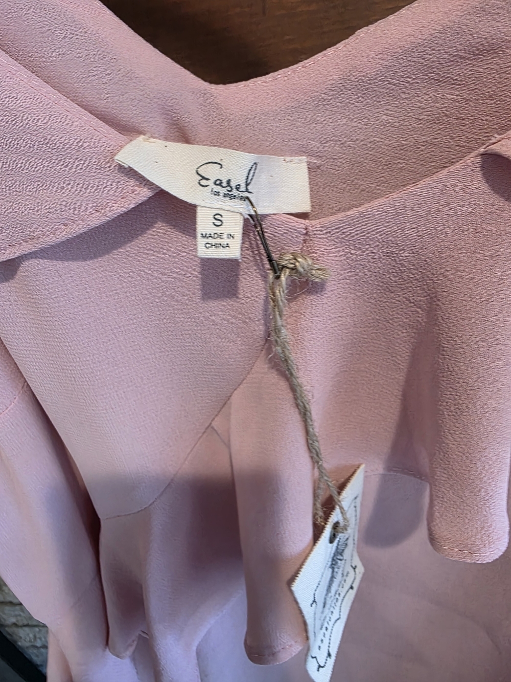 easel Pink Ruffle Top - Picture 4 of 6